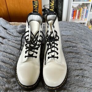 Dr. Martens White Leather Boots